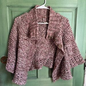 Free People Mauve Knit Poncho Sweater